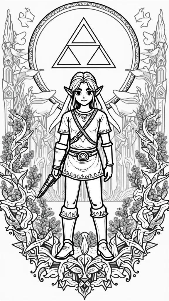 Las páginas para colorear de la leyenda de Zelda